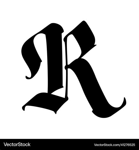 Letter r in the gothic style old alphabet Vector Image