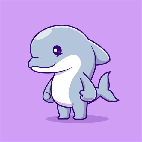 Free Vector | Cute Dolphin Standing Cartoon Vector Icon Illustration ...