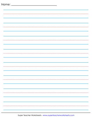 Primary-Ruled Paper (Paper with Dotted Lines) | Writing paper printable ...