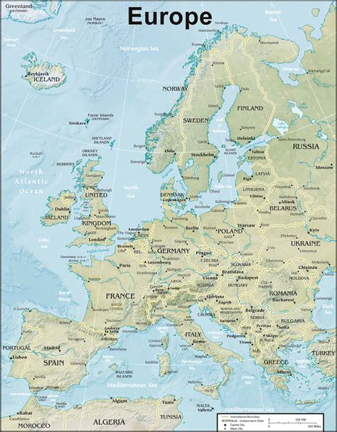 Physical Features Map Of Europe And Russia – The World Map