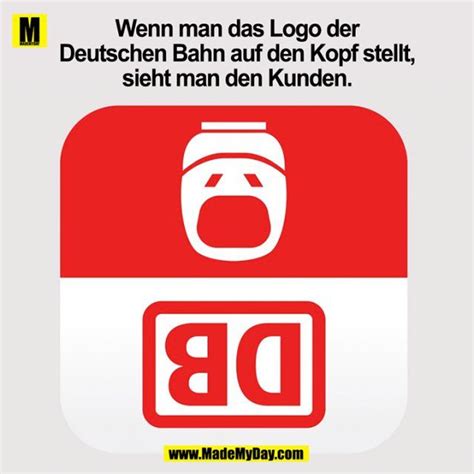 Wenn man das Logo der Deutschen Bahn auf den Kopf stellt, sieht man den ...