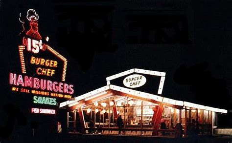 Burger Chef by Night | Burger Chef | Pinterest | Vintage restaurant ...