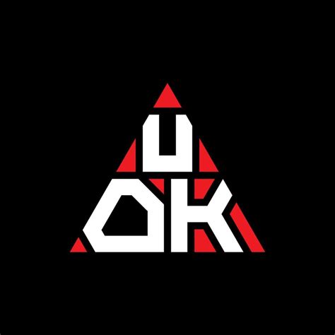 UOK triangle letter logo design with triangle shape. UOK triangle logo ...