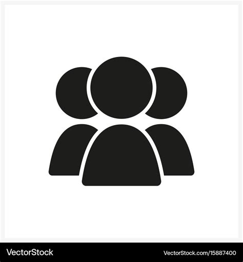 Group of three people icon in simple black design Vector Image