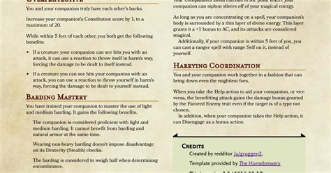 UA Revised Ranger- Companion specific feats v.2 : dndnext