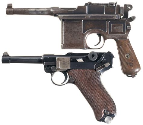 Two Semi-Automatic German Pistols -A) Mauser Broomhandle Pistol