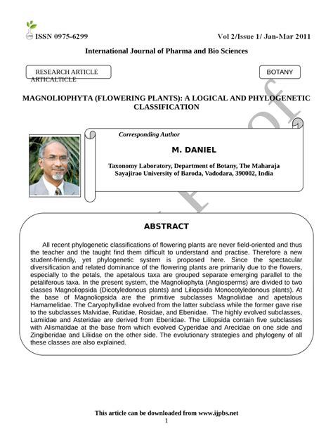 (PDF) Magnoliophyta (Flowering plants): A logical and phylogenetic ...