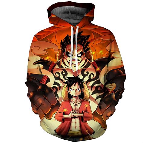 Cloudstyle 3D Hoodies Anime Sweatshirts One Piece Luffy 3d Print Men ...