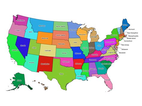 United States labeled map | Labeled Maps