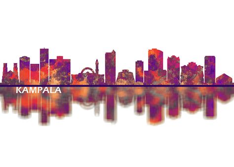 Kampala Skyline Mixed Media by NextWay Art - Fine Art America