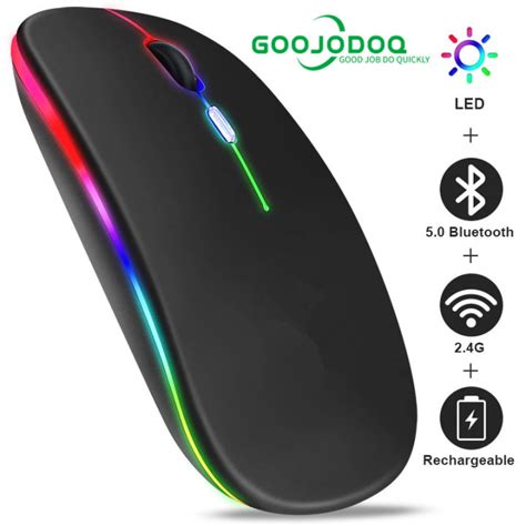 GOOJODOQ Bluetooth Mouse Wireless Mouse 2.4G 2 Modes Rechargeable Mouse ...