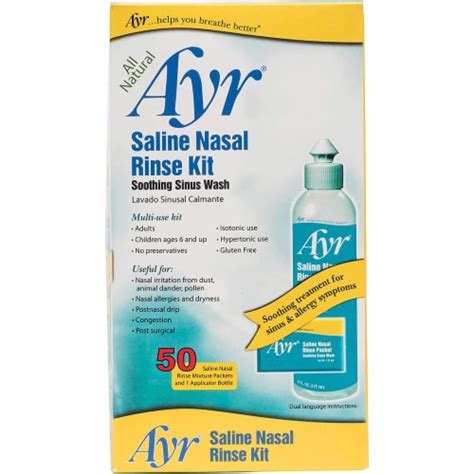 Ayr Saline Nasal Rinse Kit - 1 Bottle, 50 Refills, 1 Count - Kroger