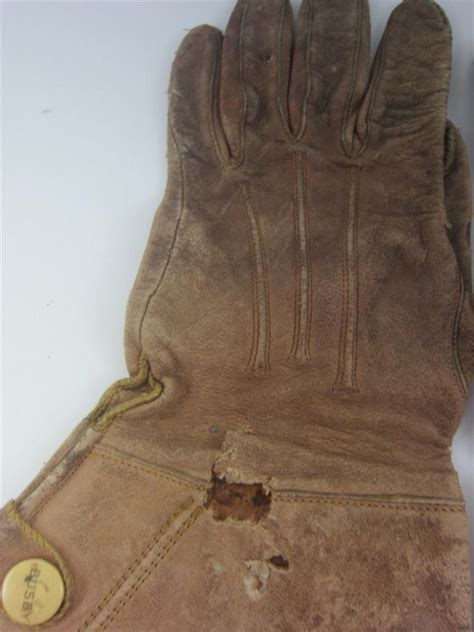 Antique Leather Gauntlet Riding Gloves Western Cowboy Motorcycle ...