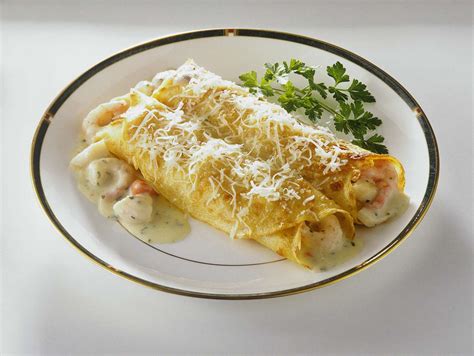 Seafood Pancake Filled With Salmon and Prawns Recipe