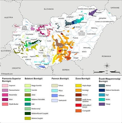 Hungary Map of Vineyards Wine Regions