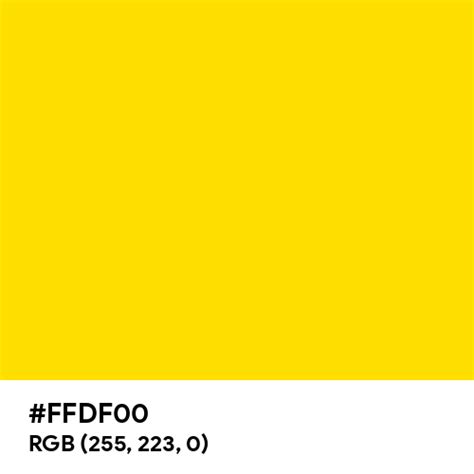 Golden Yellow color hex code is #FFDF00