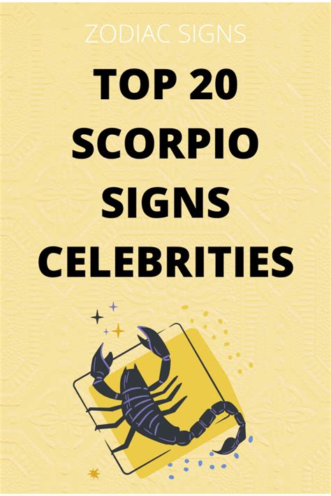 Top 20 Scorpio Sign Celebrities | Scorpio Zodiac Sign Celebrities ...