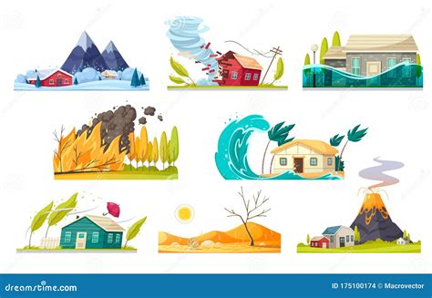 Natural Disaster Catastrophe .Flood Disaster Concept Illustration ...