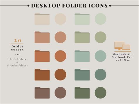 Organic earthy desktop folder icons for mac 20 folder icons etsy – Artofit