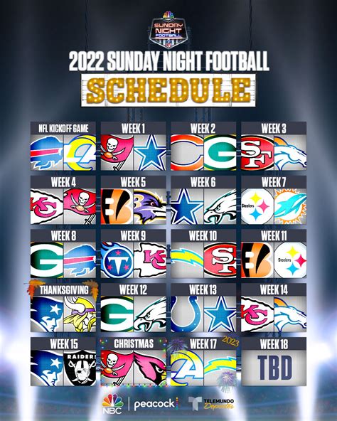 Nfl Sunday Night Football Schedule 2024 - Clio Melody