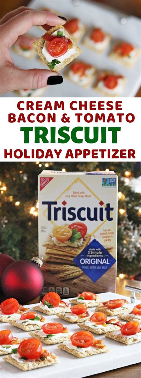 Easy Triscuit Appetizer Recipe with Bacon, Tomato, & Cream Cheese