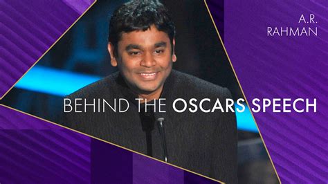 A.R. Rahman | Behind the Oscars Speech | A.R. Rahman reflects on ...