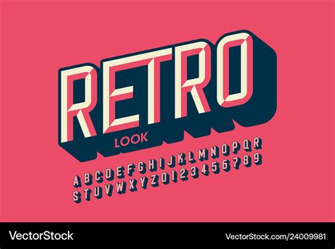 Modern retro style font Royalty Free Vector Image