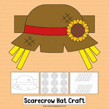 Scarecrow Hat Template Craft Fall Crown Autumn Headband Halloween ...