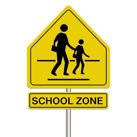 Premium Vector | School zone sign on a white background