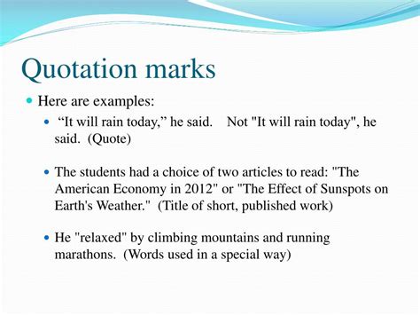 PPT - Quotation Marks PowerPoint Presentation, free download - ID:4911818