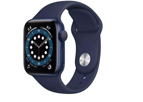 Apple Watch Series 6 GPS 44mm Blue Aluminum with Deep Navy Sport Band ...