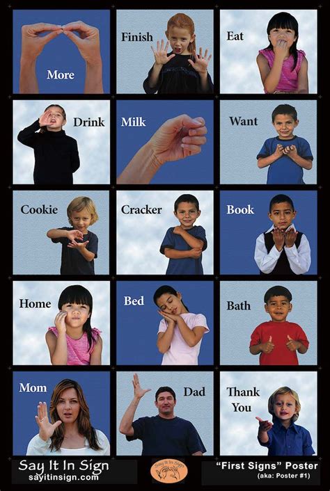 First Signs ASL Lenticular Poster, ASL Poster, Sign Language Poster ...