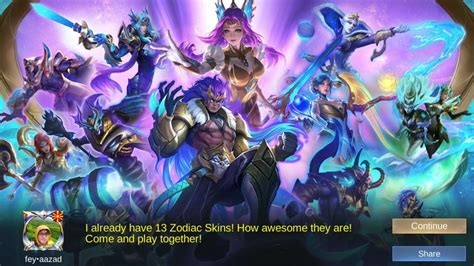 All Zodiac Skins Exclusive Recall Star Cluster Mobile Legends MLBB ...