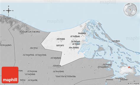 Gray 3D Map of Dumyat (Damietta)