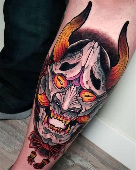 50+ Oni Mask Tattoos: Origins, Meanings & Tattoo Artists | Hannya mask ...