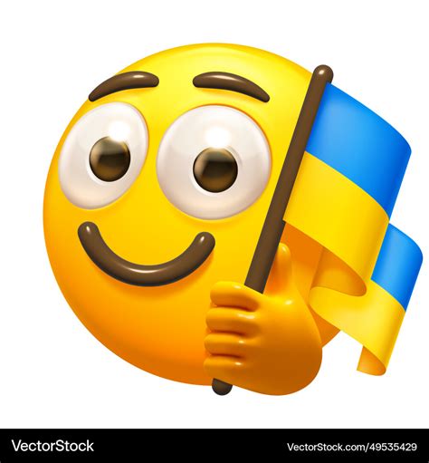 Emoji with ukrainian flag Royalty Free Vector Image