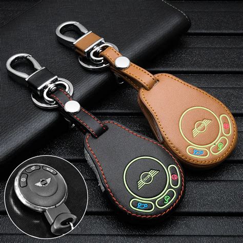 Luminous Leather Car Remote Key Case For Mini Cooper Wallet Holder ...