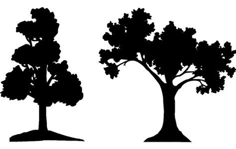 Trees Silhouette Vector dxf File Free Download - 3axis.co