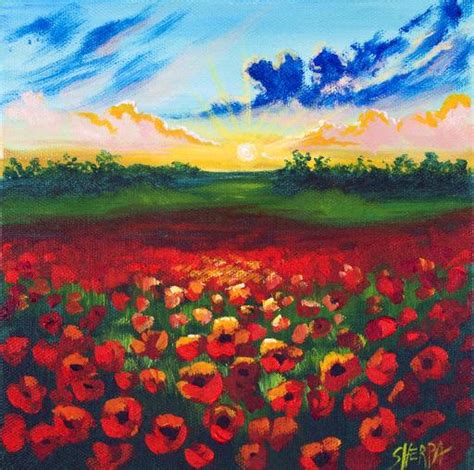 Poppies Flowers Easy Daily Painting Step By Step Acrylic Tutorials Day ...