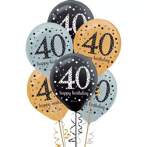 40th Birthday Balloons 15ct - Sparkling Celebration | Party City