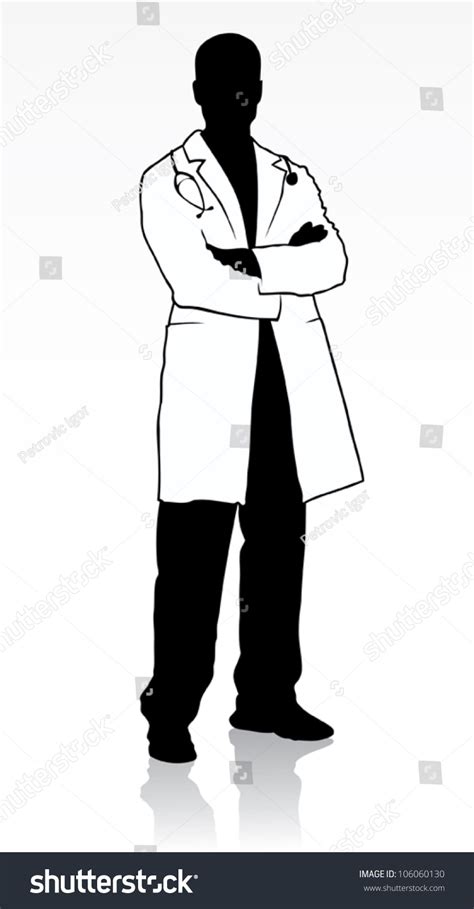 Doctor Silhouette Vector Illustration Stock Vector 106060130 - Shutterstock