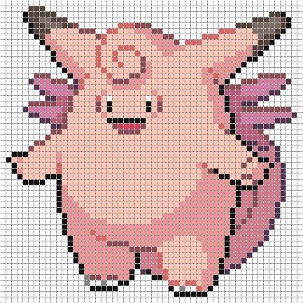 036 Clefable | Pixel art pokemon, Pixel pattern, Cross stitch charts