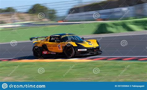 Lotus Exige Race Car Action Speed on Racetrack Blurred Background ...