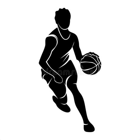 Basketball Player Athlete Silhouette Vector Template Stock Vector ...