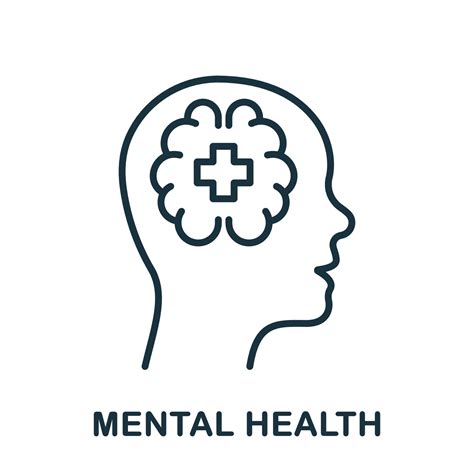 Mental Health Line Icon. Psychology Care, Medical Aid Linear Pictogram ...