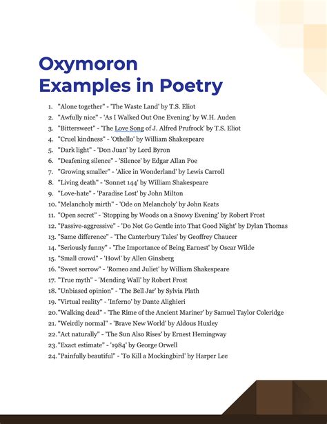 Oxymoron in Poetry - 99+ Examples, PDF, Tips