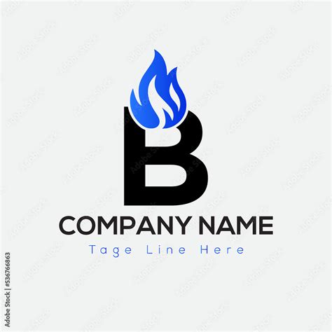 Blue Fire Logo On Letter B Template. Blue Fire On B Letter, Initial ...