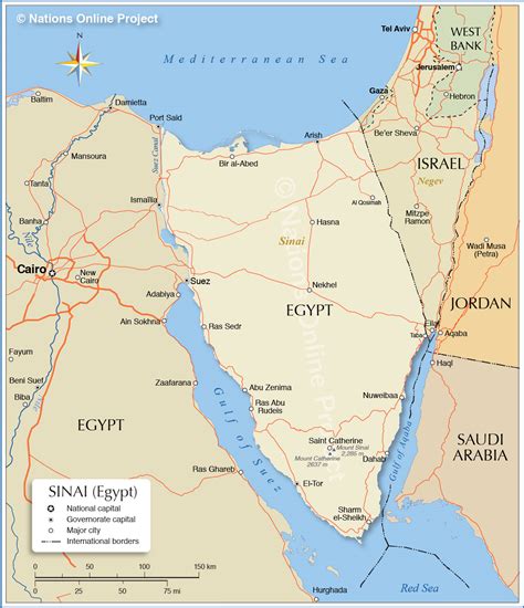 Israel Map Sinai Peninsula