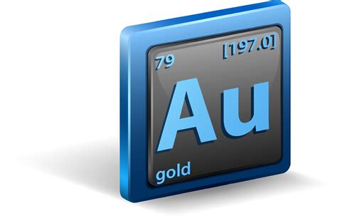 Gold chemical element. Chemical symbol with atomic number and atomic ...