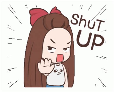 Kawaii Anime Sticker - Kawaii Anime Shut Up - GIF 탐색 및 공유